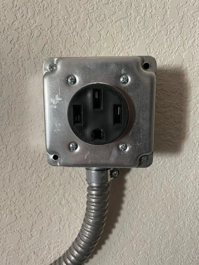 NEMA 14-50 outlet installed for Smart Home Electrical in Tyro